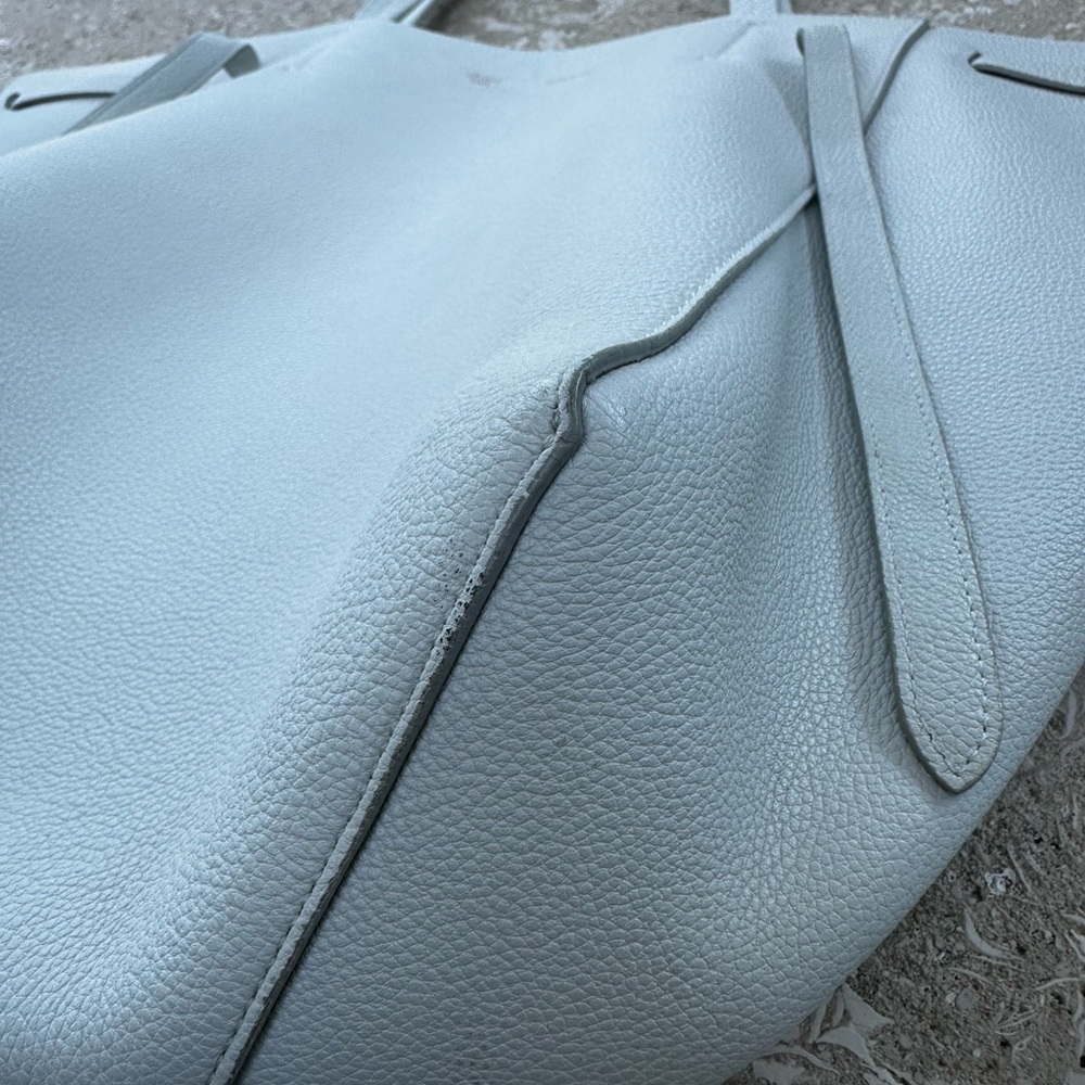 Celine Leather Cabas Phantom w/Belt Medium White - Picture 7 of 16
